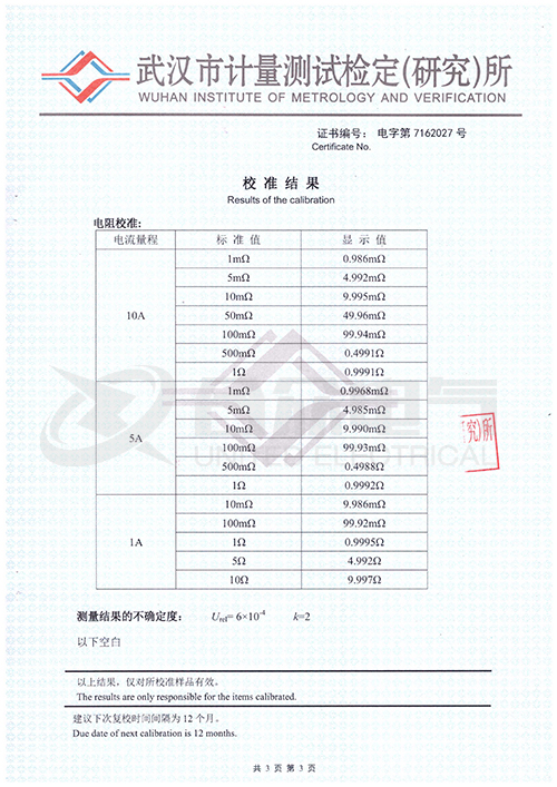 直流電阻快速測試儀，直流電阻測試儀 證書